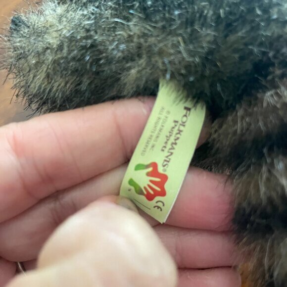 Folkmanis Mini Raccoon Finger Puppet 7" with Tail Collectible Plush! - Picture 4 of 5